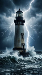 Stormy Lighthouse Vertical