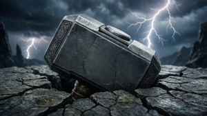 Stormy Mjolnir Cracked Stone