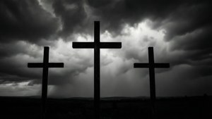 Stormy Monochrome Crosses