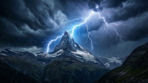 Stormy Mountain Lightning