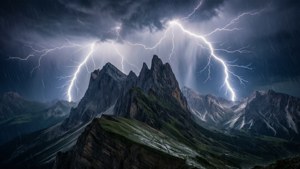 Stormy Mountain Lightning
