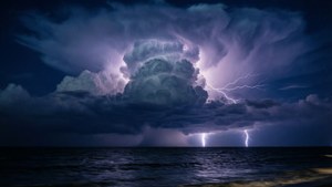 Stormy Nimbus Over Sea