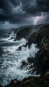 Stormy Ocean Cliffs
