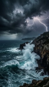 Stormy Ocean Cliffs