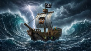 Stormy Pirate Boat