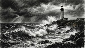 Stormy Sea Charcoal