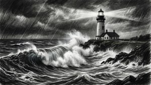 Stormy Sea Charcoal