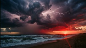Stormy Sunset Beach