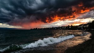Stormy Sunset on the Lake