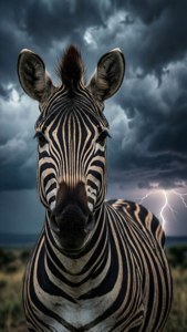 Stormy Zebra Portrait