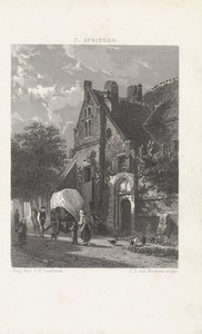 Straatgezicht met het oude gasthuis of de refter van het Mariaklooster te Hasselt (Overijssel)