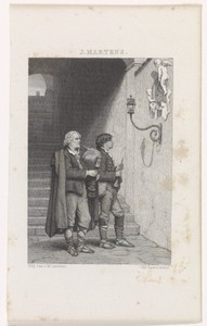 Straatmuzikanten bij een heiligenbeeld