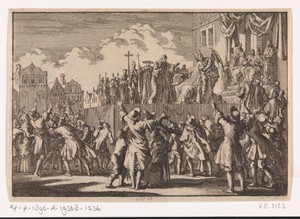 Straattoneel te Aberdeen waarin de katholieke godsdienst wordt bespot, 1689