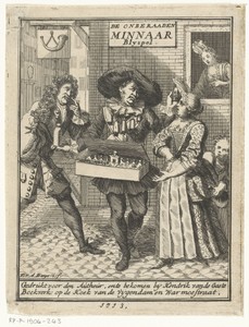 Straatventer met flesjes reukwater