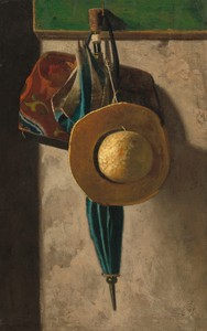 Straw Hat, Bag, and Umbrella