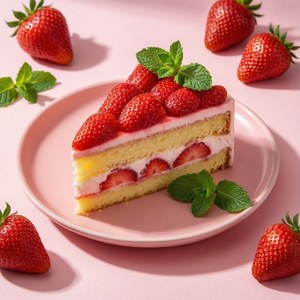 Strawberry Cake Slice