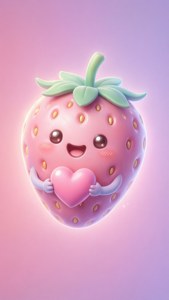 Strawberry Holding Heart