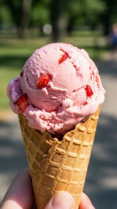 Strawberry Ice Cream Cone