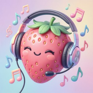 Strawberry Listening to Music