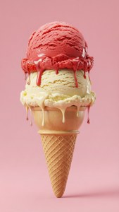 Strawberry Vanilla Cone