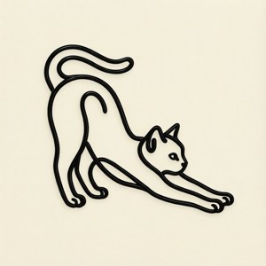 Stretching Cat Line Art