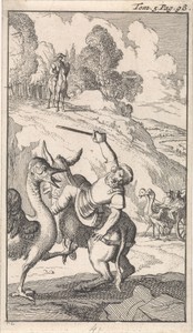 Strijd van Sancho met een struisvogel