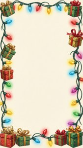 String Lights and Gifts Border