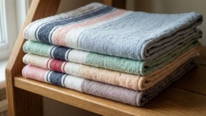 Striped Tea Towels Stacked