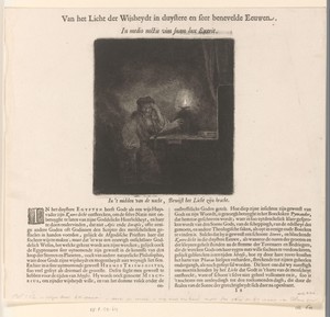 Student at a table by candlelight