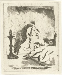 Studieblad met kandelaar