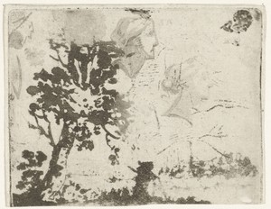 Studieblad met landschap
