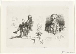 Studieblad met verschillende figuren