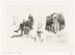 Studieblad met verschillende figuren