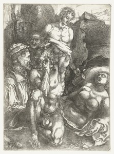 Studieblad met vijf figuren ('De wanhopige man')