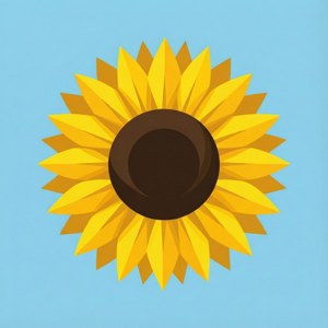 Stylized Sunflower Vector Icon