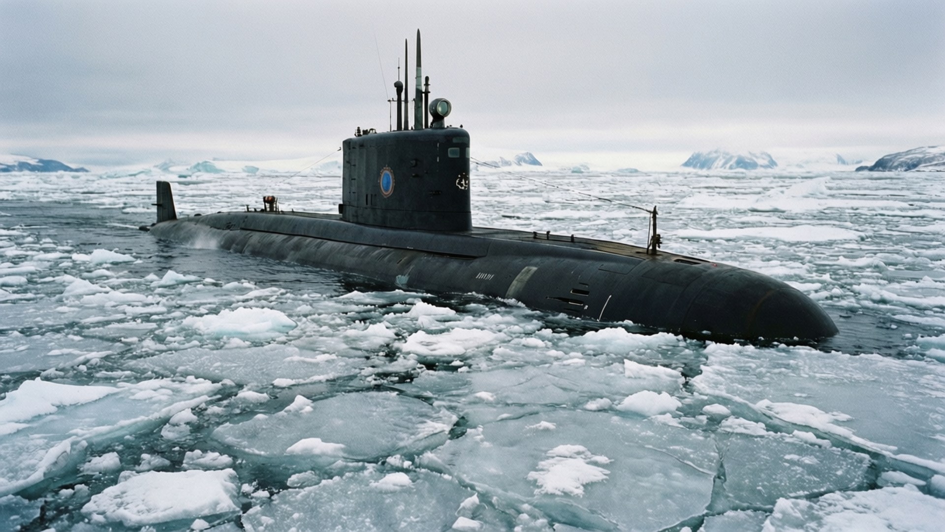 Submarine in the Ice by Wallpapers.art Studio