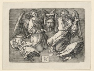 Sudarium Displayed by Two Angels