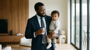 Suited Dad with Baby