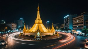 Sule Pagoda Night Lights