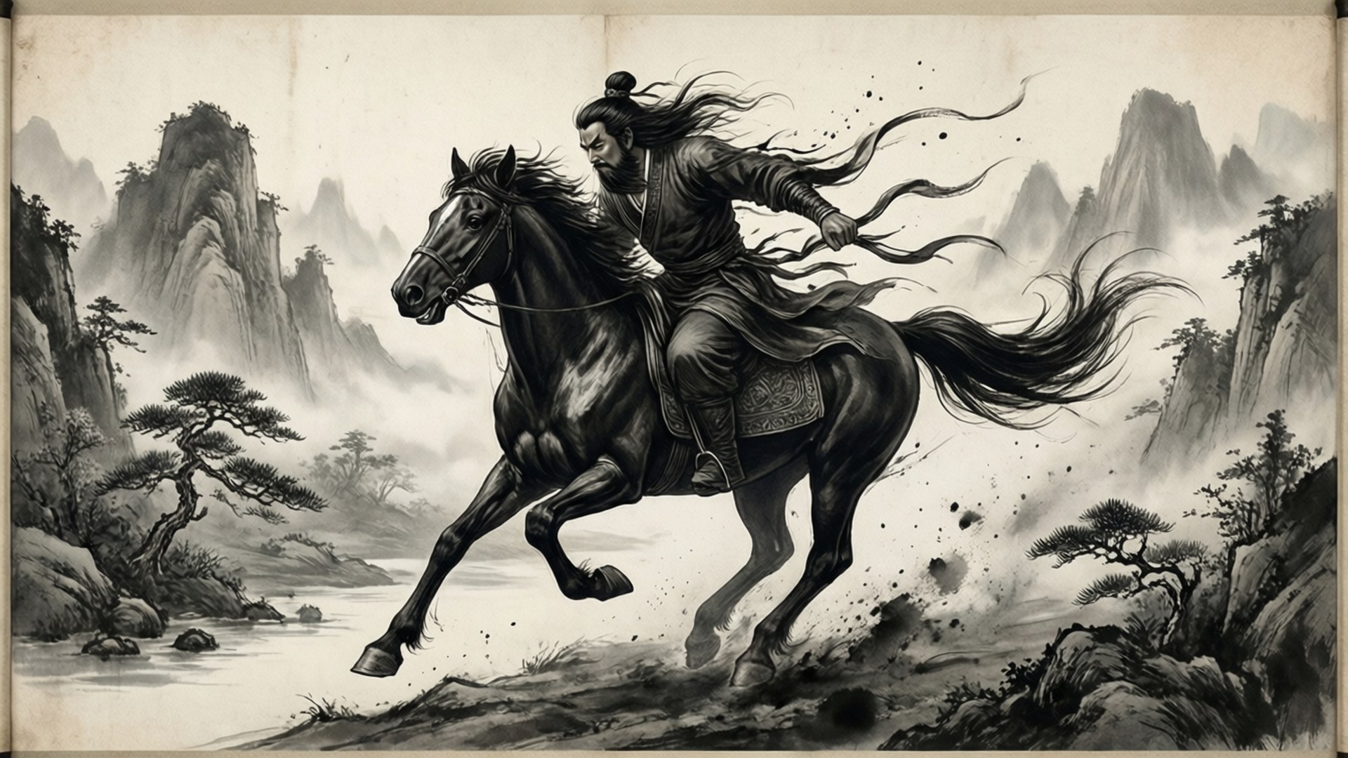 Sumi-e Gallop by Wallpapers.art Studio
