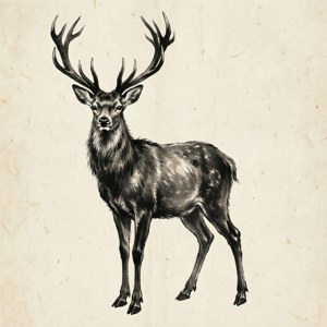 Sumi-e Stag