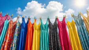Summer Dresses Clothesline