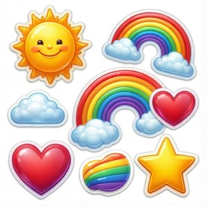 Sun Rainbow Sticker Pack