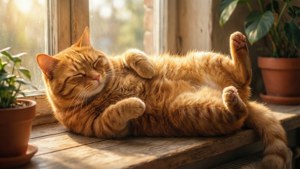 Sunbathing Cat Belly