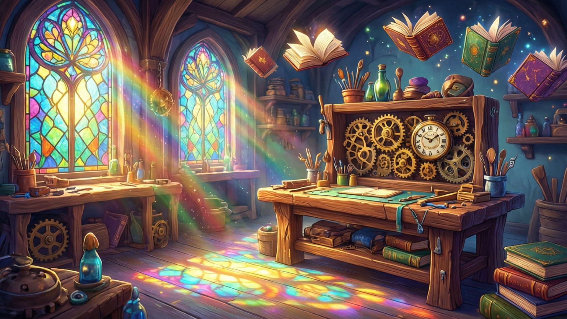 Sunbeams and Gears by Wallpapers.art Studio