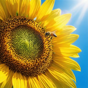Sunflower Bee Macro