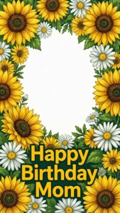 Sunflower Birthday Mom Border