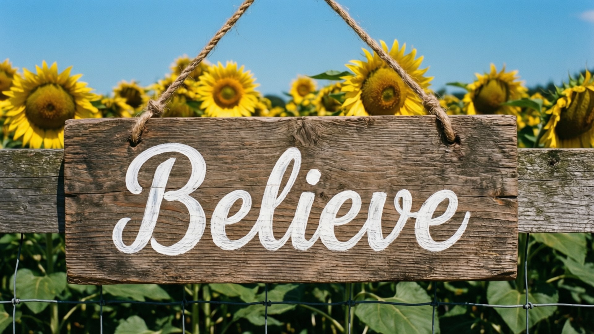 Sunflower Field Believe by Wallpapers.art Studio