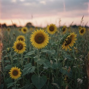 Sunflower Field Sunset