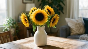 Sunflower in Vase Interior
